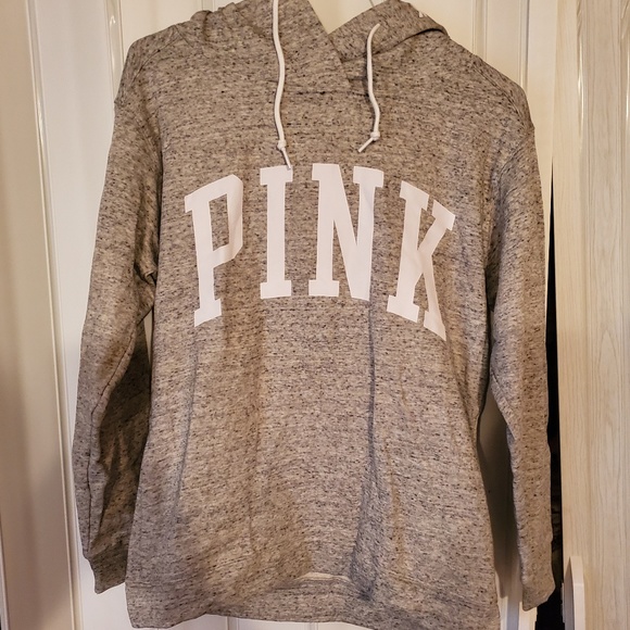 PINK Victoria's Secret Tops - Victoria's Secret PINK Gray Pullover Hoodie M